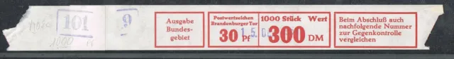 Banderole Brandenburger Tor 30/ 1000 , 508Bd, Type IIIa, "falsche 00 bei 1000"