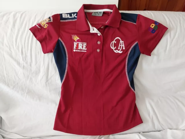 Queensland Cricket Fire Polo Shirt Ladies Size 8