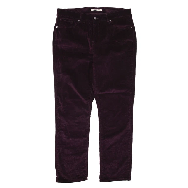 LEVI'S Pantaloni in velluto a coste viola regolari donna dritti W32 L30