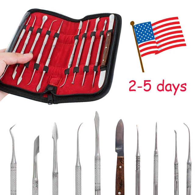 Dental Spatula Carver Picks Set Wax Clay Carving Tool Stainless Steel 10Types CE