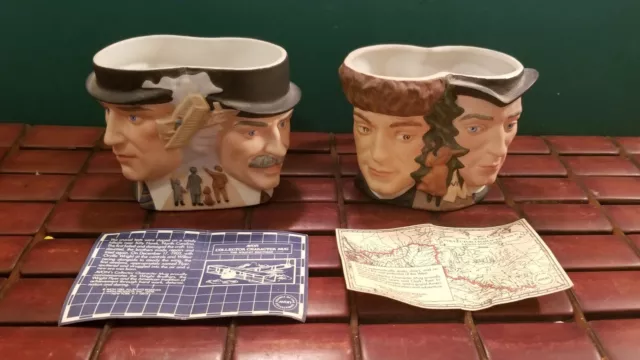 Vintage 1985 Avon Collector Character Mugs The Wright Brothers and Lewis & Clark