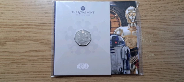 2023 STAR WARS R2-D2 and C-3PO 50p Fifty Pence Coin BU Royal Mint Pack ...