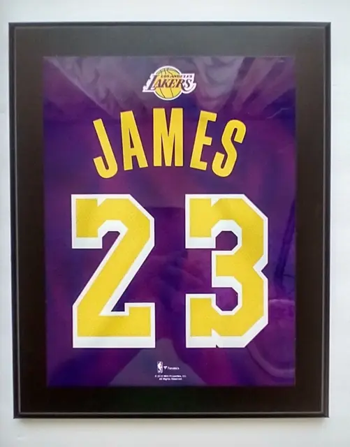 LeBron James Los Angeles Lakers 10.5 x 13 #23 Gold Jersey Sublimated Plaque