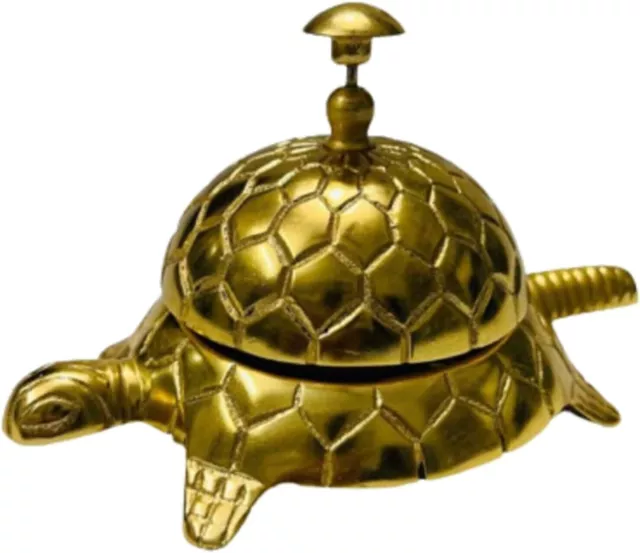 Campana de tortuga de aluminio | Campana de tortuga antigua dorada |... 2