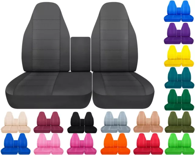 Fits Ford F150 40-60 Hi Back Front Seats 1997-2003 w Console Cotton Solid Color