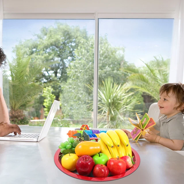 ROUND ENAMEL TRAY Porcelain Pie Pan Fruit and Vegetable Plate Café