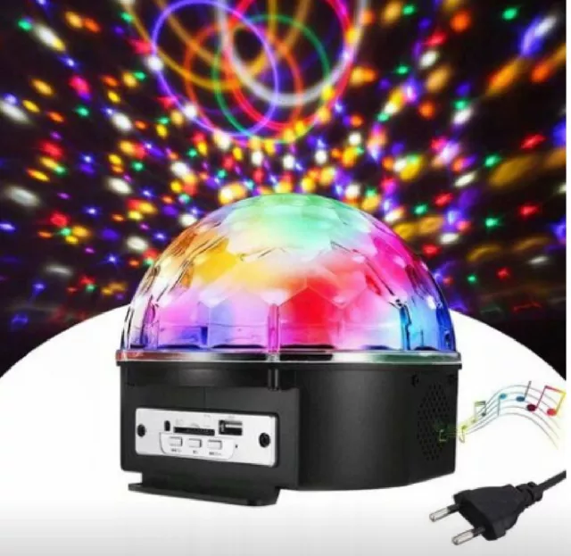 Proiettore Lampada Bluetooth Sfera Effetto Strobo Luce Led RGB da Discoteca Dj