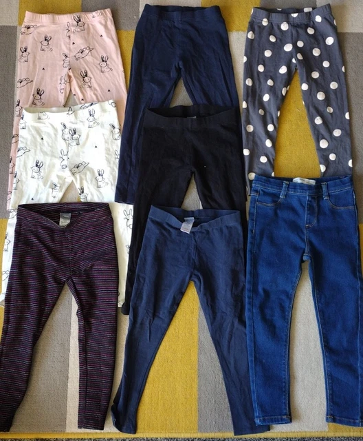 girls bundle 7 leggings (4 NEXT) & jeans age 5-6 years excellent Condition