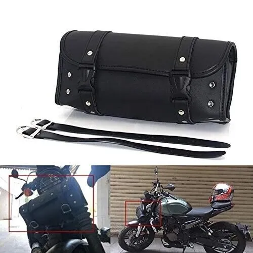 PU Motorcycle Front Fork Saddlebags Handlebar Tool Bag For Honda Rebel 250 500