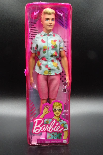 New Mattel Barbie Ken Fashionista Doll Wearing Pineapple Shirt Blonde Hair #152