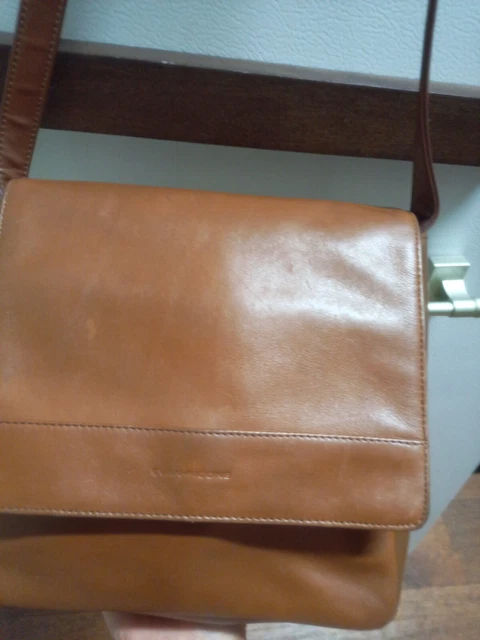 Vtg Evan Picone Crossbody Handbag Women S Brown Leather Organizer Purse Bag