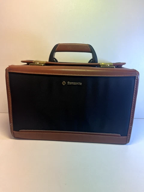 SAMSONITE VANITY CASE Originale Cuir Rigide Malette Accessoire