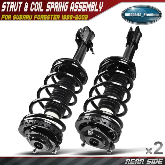 Pair 2 Rear Complete Strut & Coil Spring Assembly for Subaru Forester 1998-2002