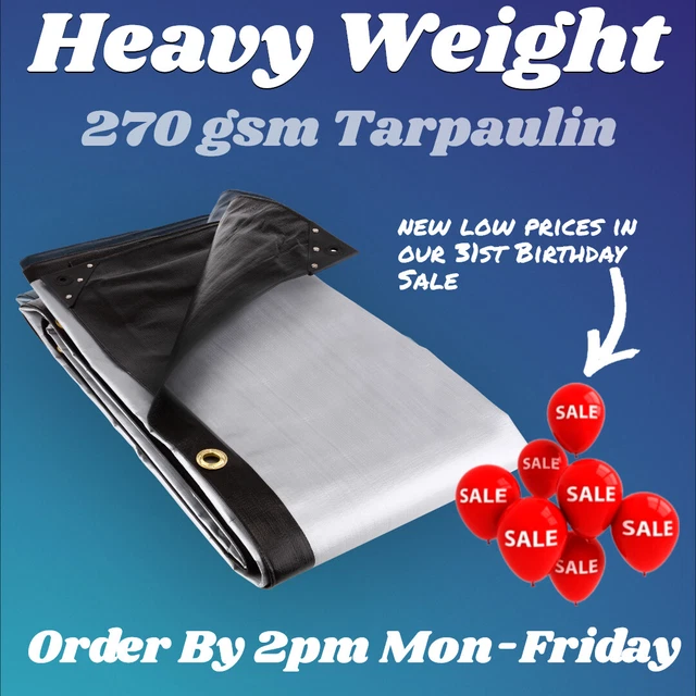 TARPAULIN EXTRA HEAVY Duty Waterproof Cover Builders Tarp 270GSM Ground