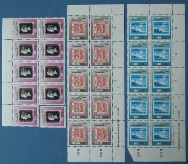 DDR 1990 10 Sätze Randstreifen Mi 3329-3331 150 Jahre Briefmarken postfrisch**DV