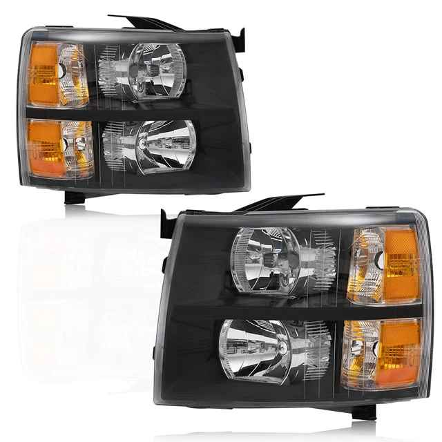 Pair Of Chrome Housing Headlights For 2007-2013 Chevy Silverado 1500 | Clear Lens 2 thumbnail image