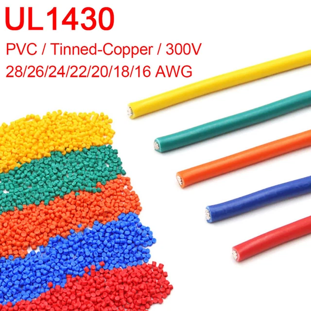 UL1430 PVC Electrical Wire 300V Cable Copper Tinned 16 18 20 22 24 26 28 AWG