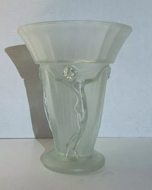 VIANNE FRANCE 9 3/4” Frosted SHADE With 3 Clear Nude Figures on FIXTURE GLOBE