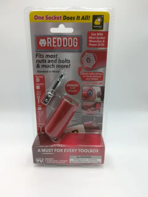 Bulbhead Red Dog Universal Socket Tool - Red/Silver