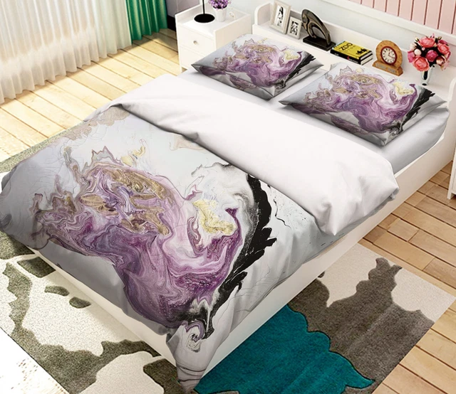 3D viola texture H9268 letto federe coperta piumone Skromova Marina Erin