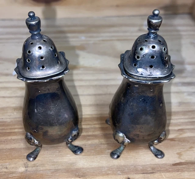 Vintage Walker and Hall Sterling Silver Salt and Pepper Shakers
