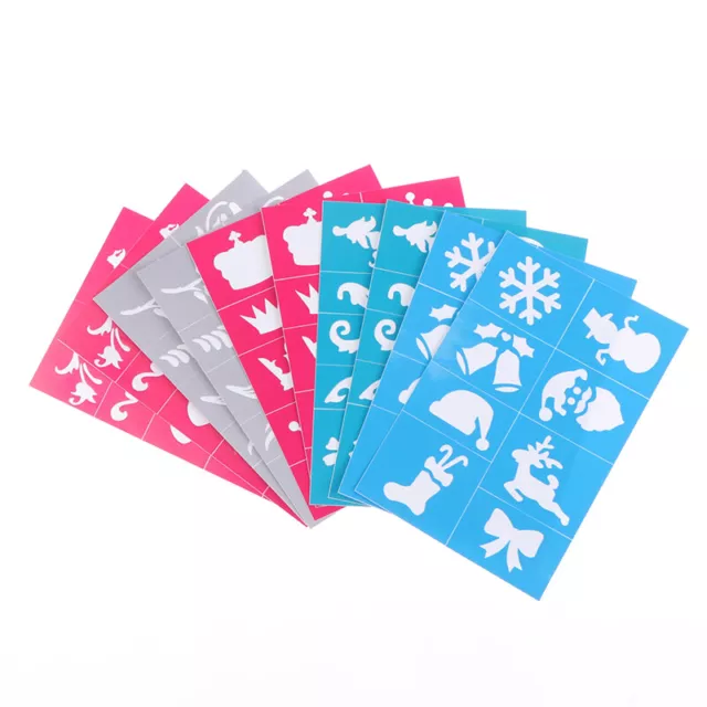 10 plantillas reutilizables autoadhesivas para pintura facial brillo tatuaje ZR