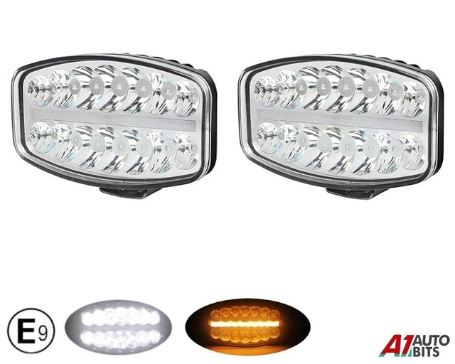 Phares LED Travail 6,5 Pouces 120W - Blanc/Ambre 20000LM Pour 4x4, Camion, Tracteur