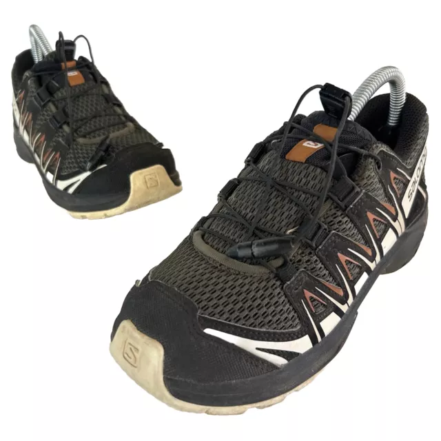 Kids Youth Salomon Size 2 XA Pro 3D CSWP J Trail Running Shoes Black Bungee Cord