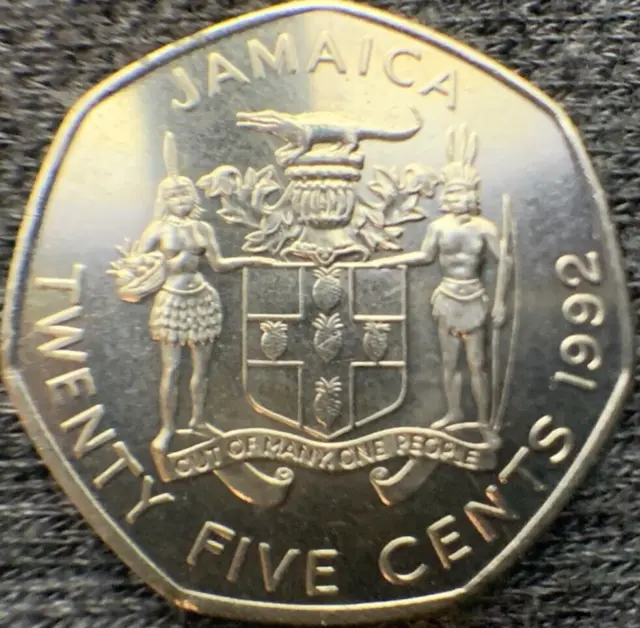 1992 Jamaica 25 Cents Coin     #X237