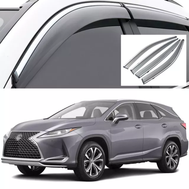 1Set Window Vent Visor Deflector Rain Guards for 2018-2022 Lexus RX L 450hL 350L