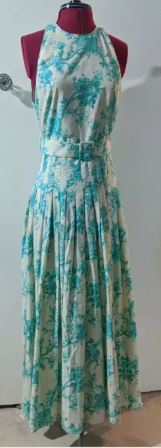 Zara Turquoise Printed Midi Dress Size XL RRP £79.99 REF 7730/021