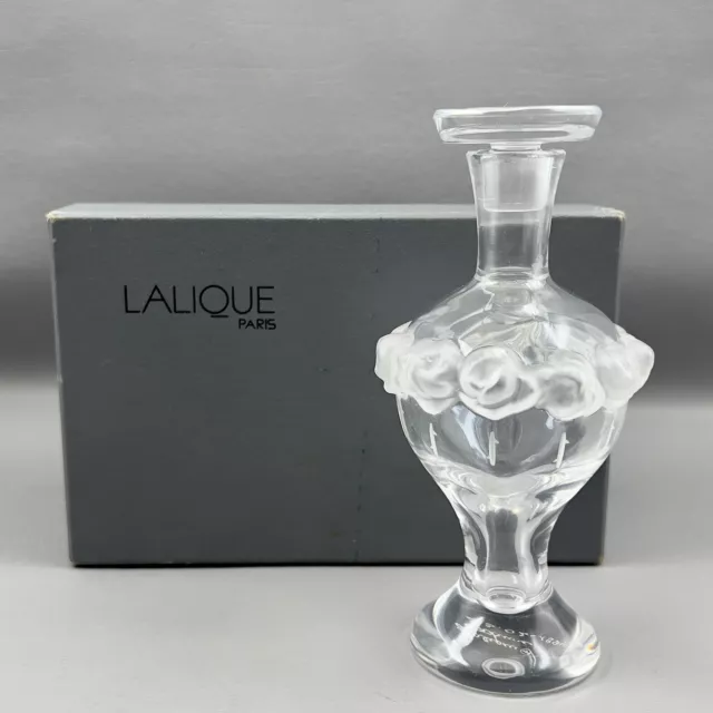 LALIQUE FRANCE CRYSTAL Martine Roses Perfume Bottle France With Box ...