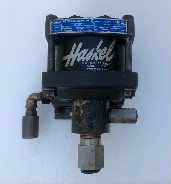 Haskel Aw-B10 Air Driven Liquid/ Fluid Pump 110 Bar 1600 Psi Wp 10:1 Ratio