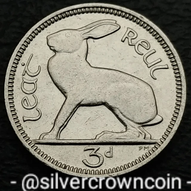 Ireland, Eire 3 Pence 1928. KM#4. Three Cents coin. Hare. Rabbit. Animals. H