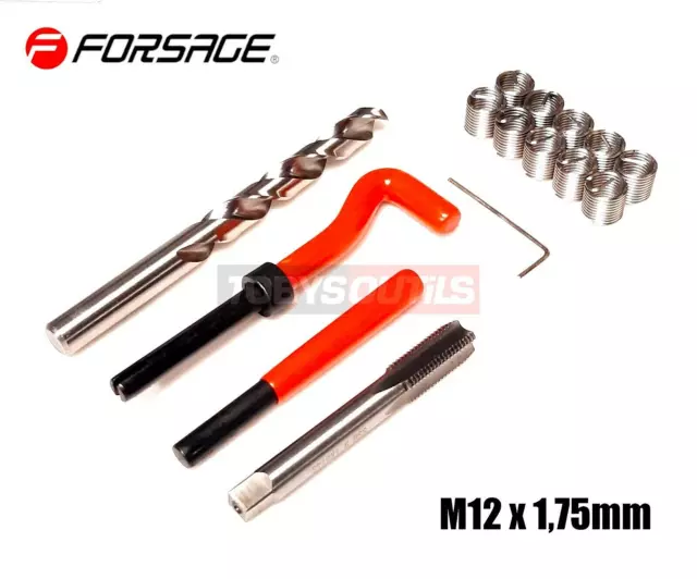 Kit de réparation de filetage M12x1,75 type Hélicoil HSS FORSAGE F-912U7