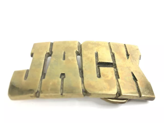Jack - Vintage Block Letter Cutout solid brass Belt Buckle