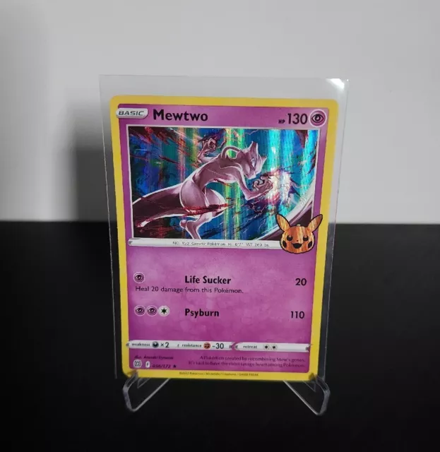 POKÉMON TCG MEWTWO 056/172 SWSH Trick Or Trade Halloween Stamp Holo