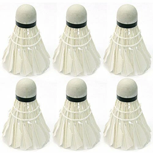 White Goose Feather Shuttlecocks Birdies Badminton Shuttlecocks Training 6pcs White Goose Feather Shuttlecocks Birdies Badminton Shuttlecocks Training 6pcs