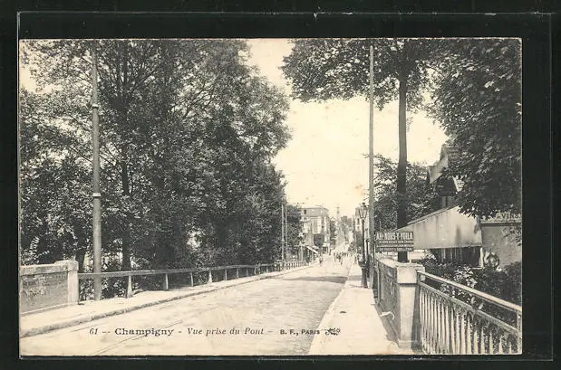 CPA Champigny-sur-Marne, view taken from the bridge