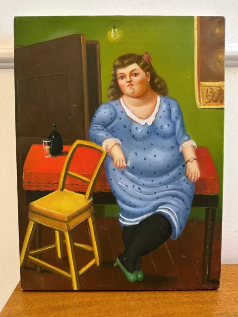 (Two) Vintage Fernando Botero oil painting reproductions 12" x 16"
