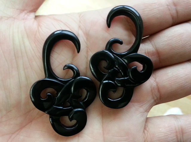 1 Pair Celtic Tribal Braid Knot Horn Ear Hook Taper Spiral Expander Plugs Gauges