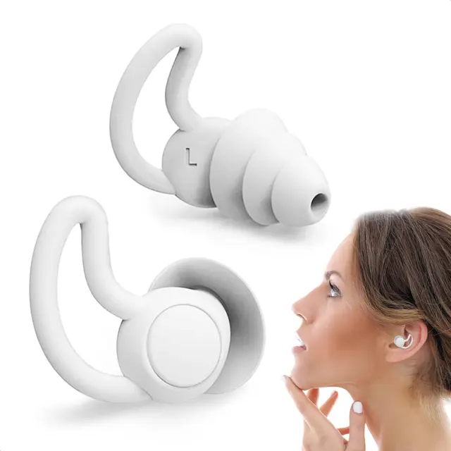 Reusable Safe Silicone Earplugs Noise Cancelling Ear Plugs for Sleeping (Reduce