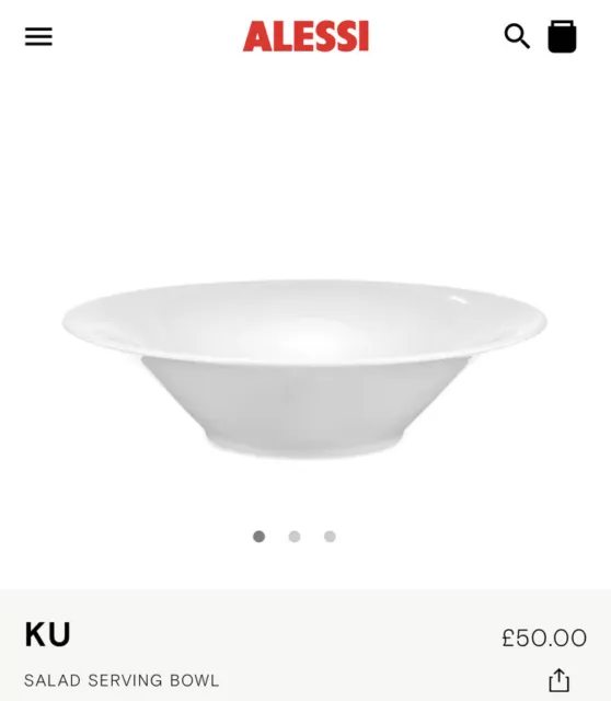 Alessi KU Serving Bowl Salad White Toyo Ito 2006 RRP £50