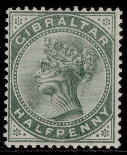 GIBRALTAR QV SG8, ½d dull green, VLH MINT. Cat £20.