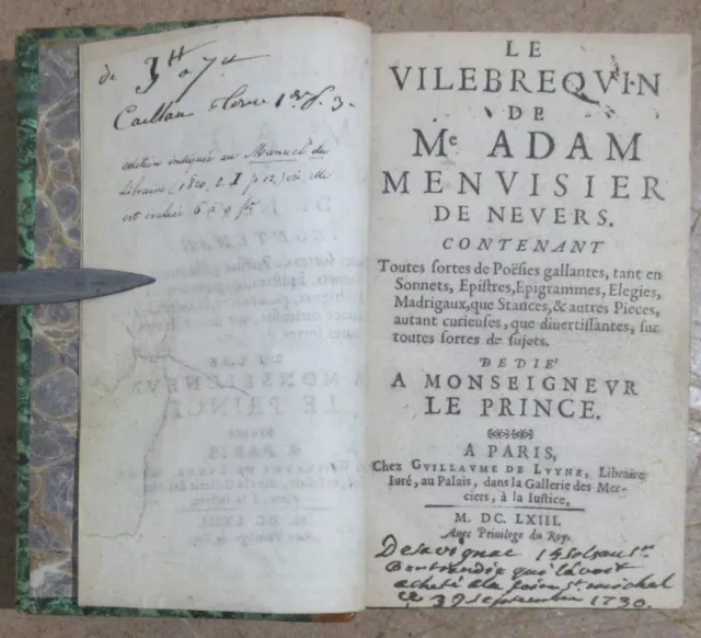 Billaut Le Vilebrequin De Maitre Adam Menuisier De Nevers 1663 Eo Poesie Galante 2