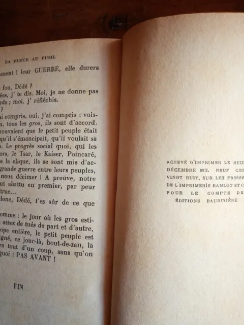 1928 - LA FLEUR AU FUSIL - Jean GALTIER-BOISSIERE - Editions BAUDINIERE. 3