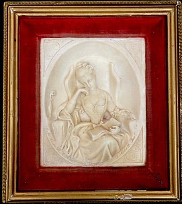 Una scultura vittoriana di una fanciulla la lettura da G Abbott 1803-1883 alabastro 