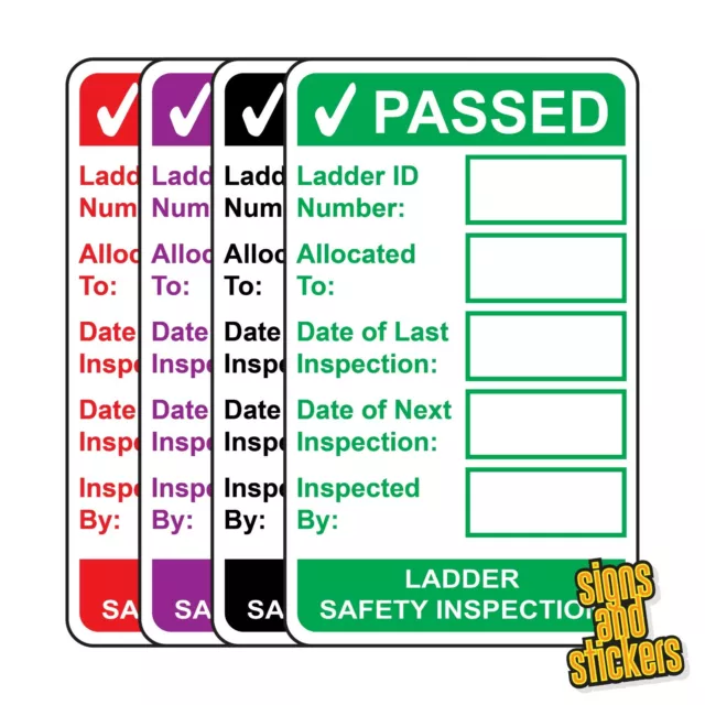 Safety Inspection Labels Ladder inspection 49mm x 79mm Water Proof Top Quality