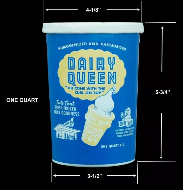 Vintage 1940s/50s Dairy Queen one quart Wax Paper Cup good graphics unused