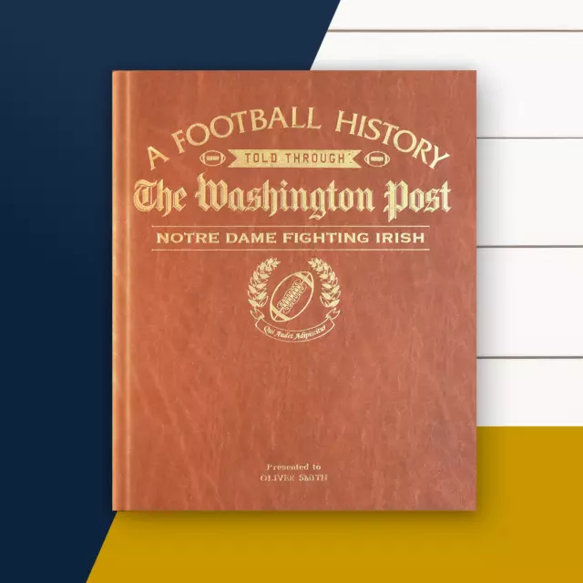 Notre Dame Fighting Irish NCAA Personalised Football Newspaper History Gift Book